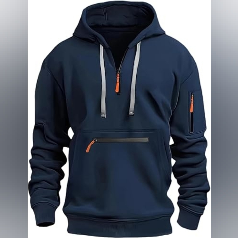 MENS TACTICAL PULLOVER HOODIE IN NAVY SIZE MEDIUM